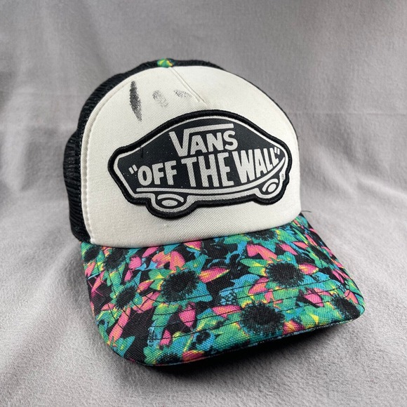 VANS Trucker Hat Womens Multi Color OFF THE WALL Logo Foam Y2K - Picture 1 of 10